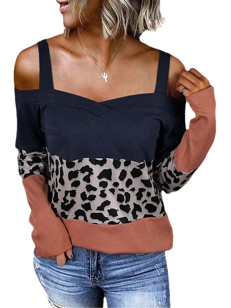 Women's Leopard Print Top with Long Sleeves