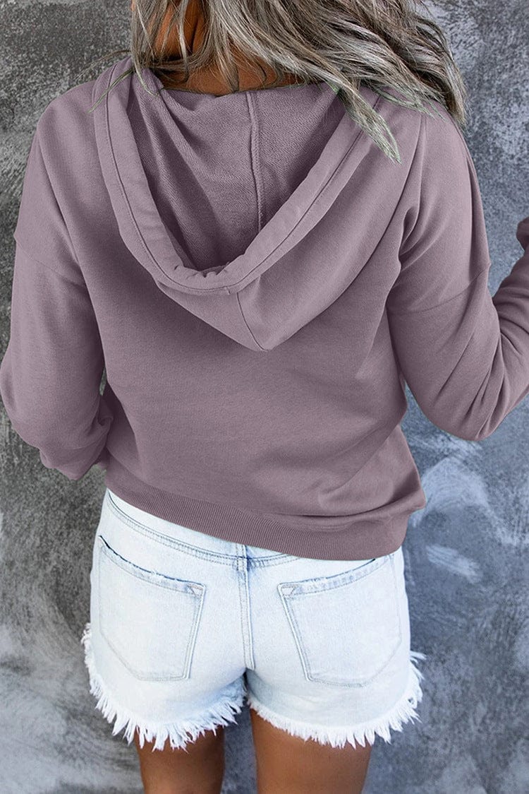 Women's Loose Casual Hooded Drawstring Pocket Sweatshirt Long Sleeve