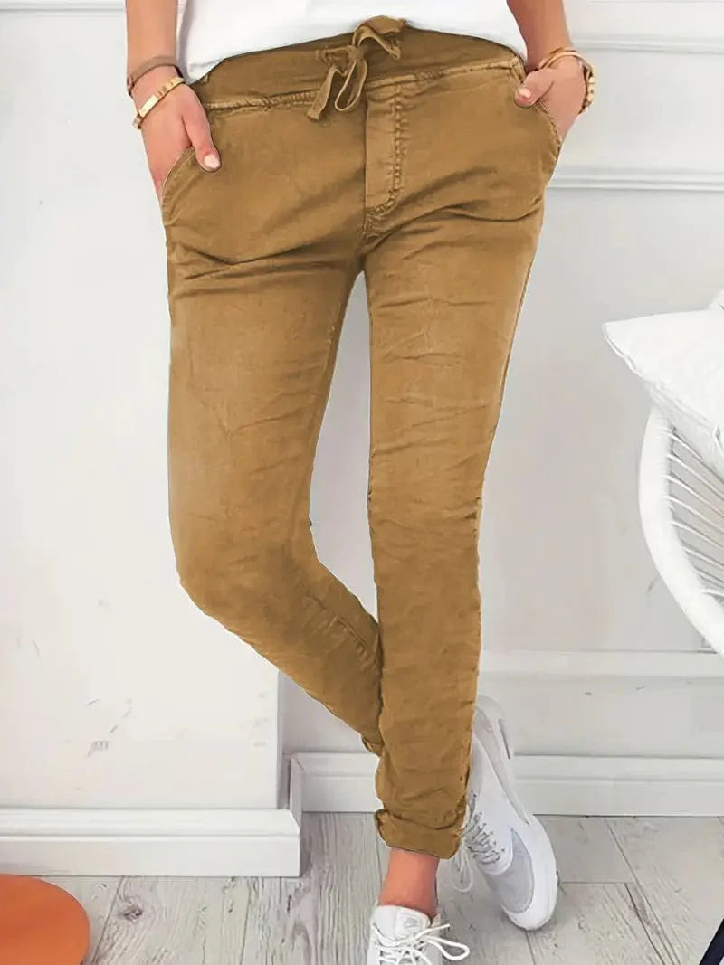 Long Drawstring Pants with Pockets for Women