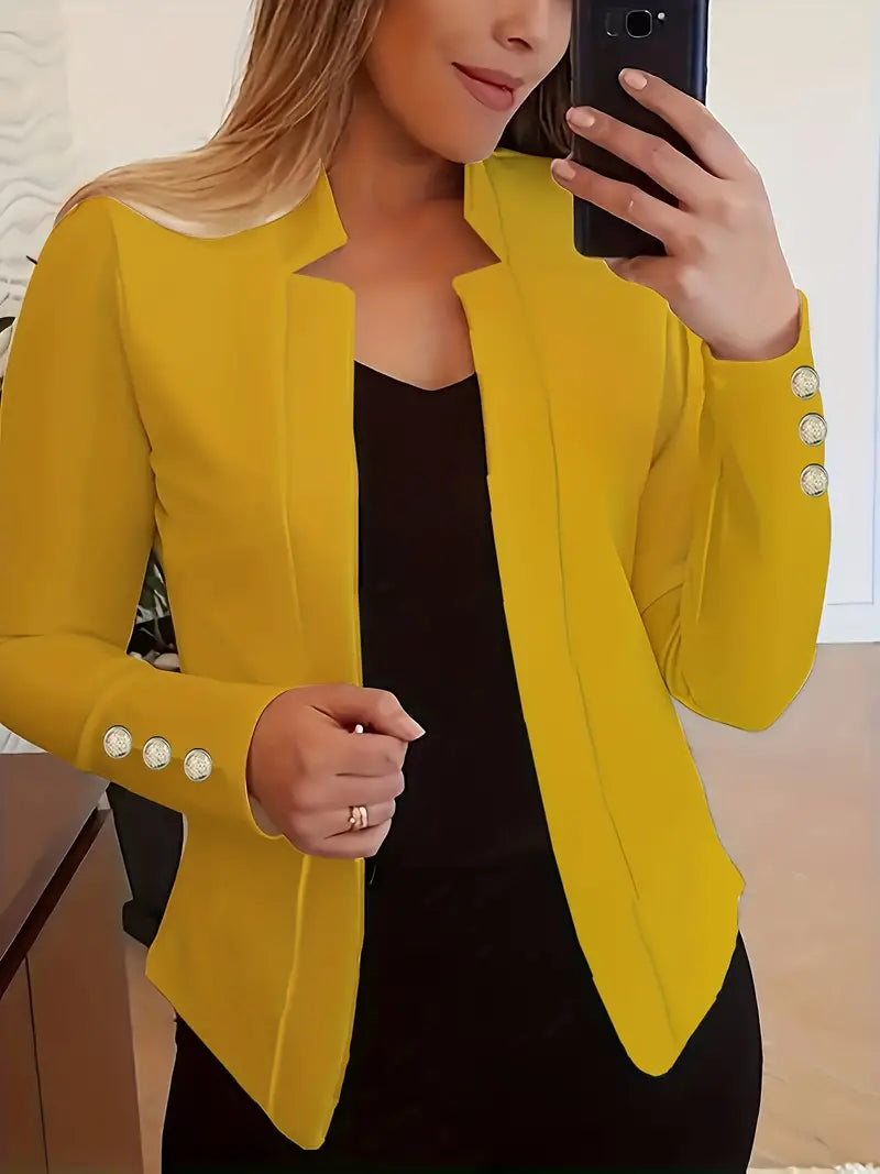 Sophisticated Office Blazer with Stylish Button Detail