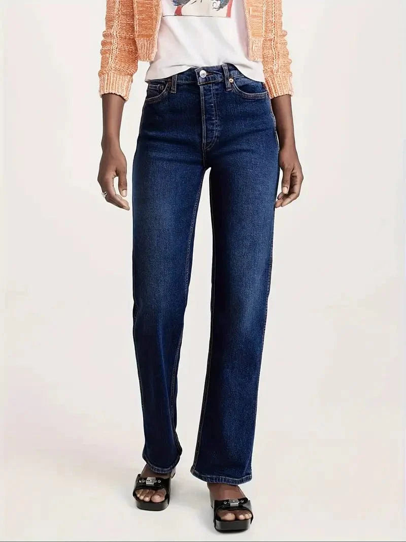 Mid-Stretch Loose Fit Women's Denim Pants