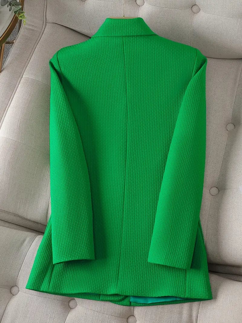 Sophisticated Office Tunic Blazer with Long Lapel Sleeves