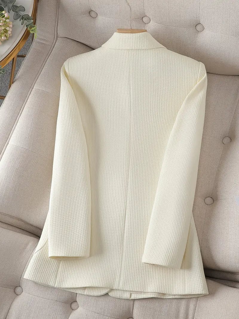 Sophisticated Office Tunic Blazer with Long Lapel Sleeves