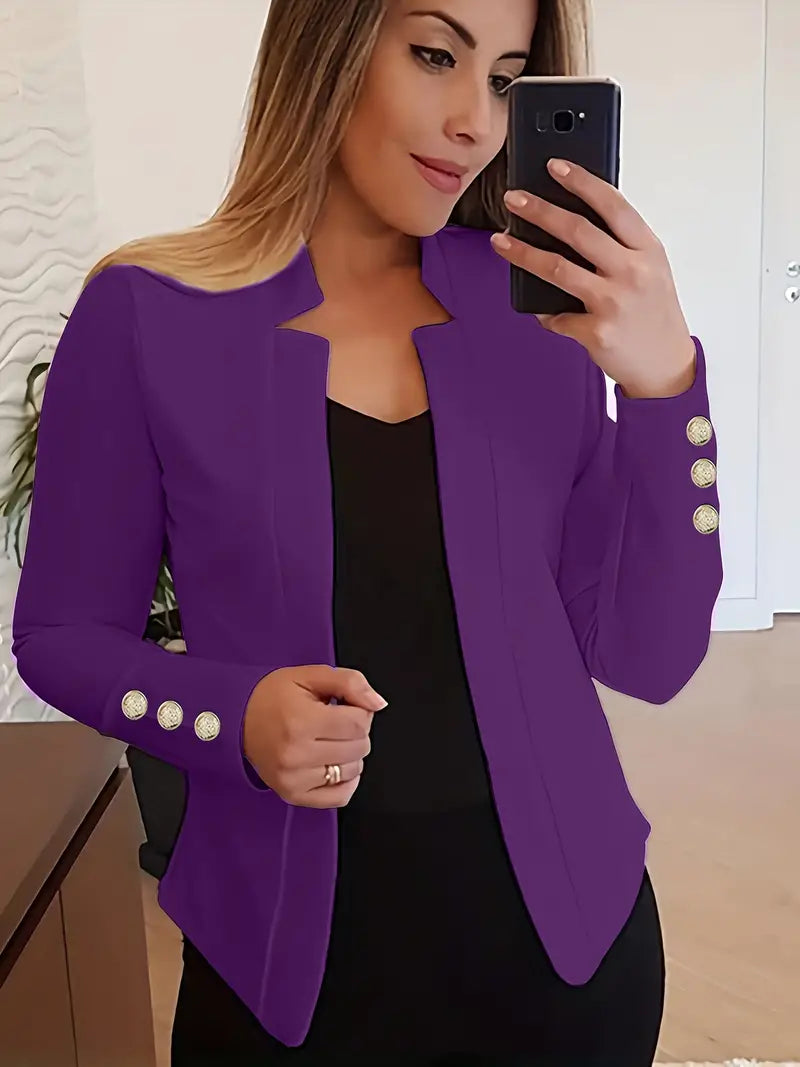 Sophisticated Office Blazer with Stylish Button Detail