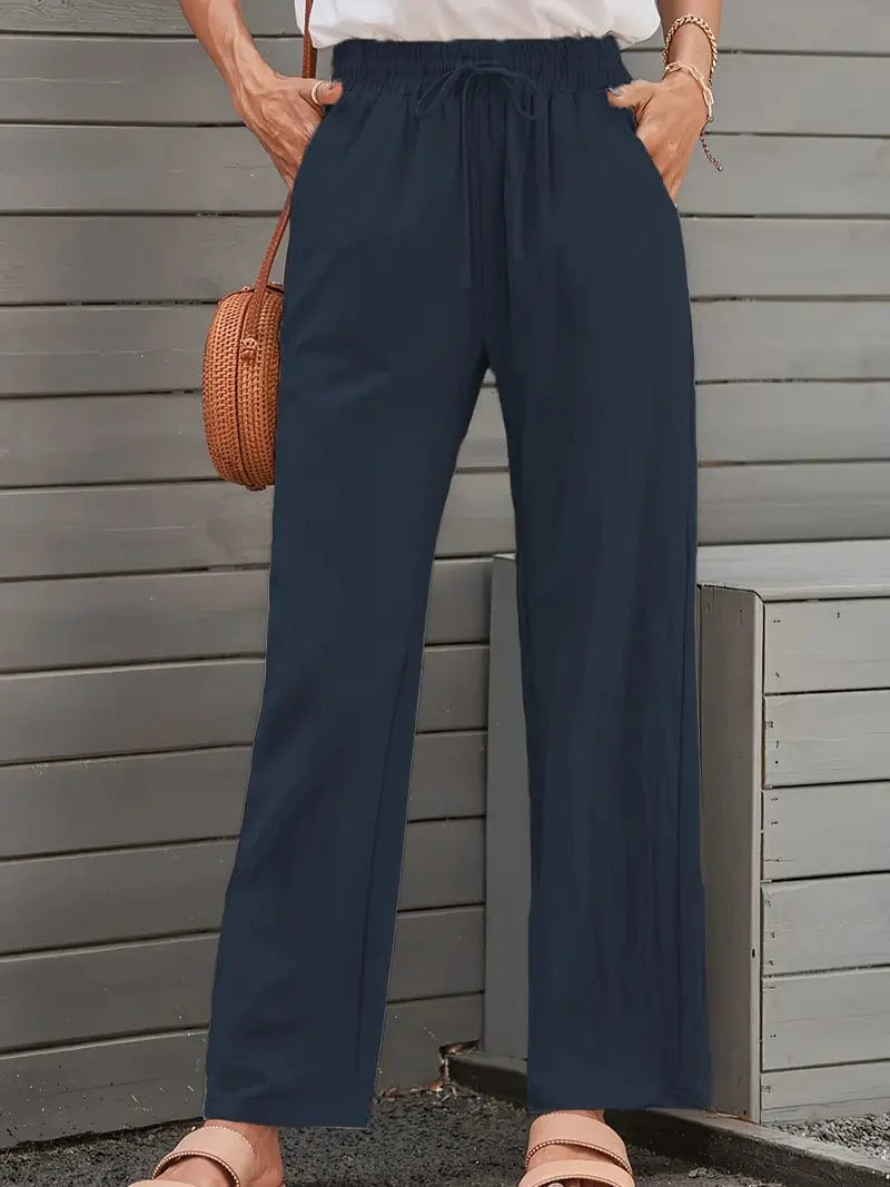 Everyday Drawstring Waist Pants for Women, Stylish Casual Bottoms