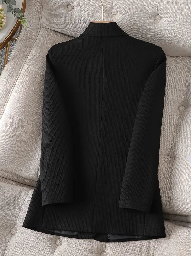 Sophisticated Office Tunic Blazer with Long Lapel Sleeves