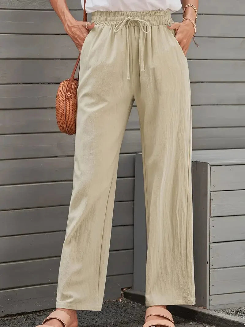 Everyday Drawstring Waist Pants for Women, Stylish Casual Bottoms