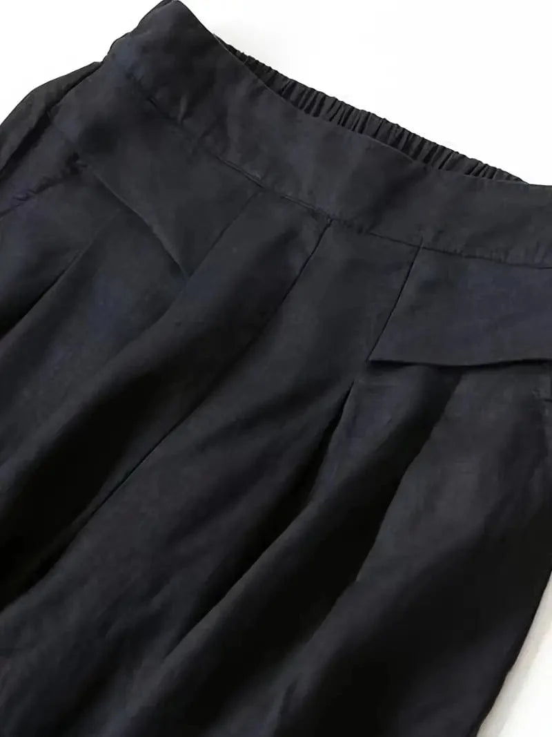 Stylish Wide Leg Trousers, Relaxed Palazzo Pants for Spring & Summer, Women's Fashion