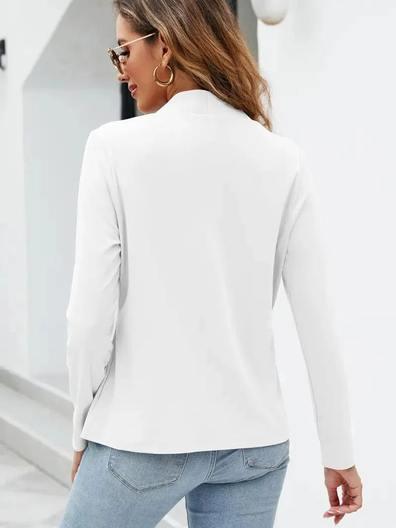 Chic Open Front Blazer with Stylish Pockets for Women