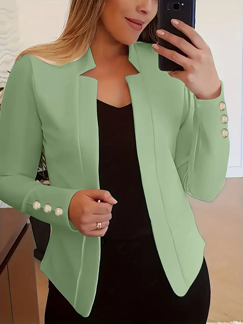 Sophisticated Office Blazer with Stylish Button Detail