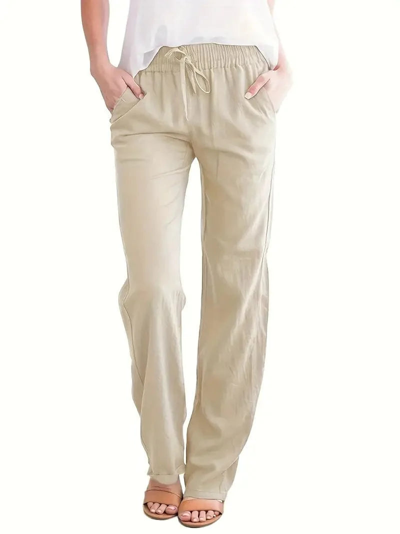 Everyday Drawstring Waist Pants for Women, Stylish Casual Bottoms