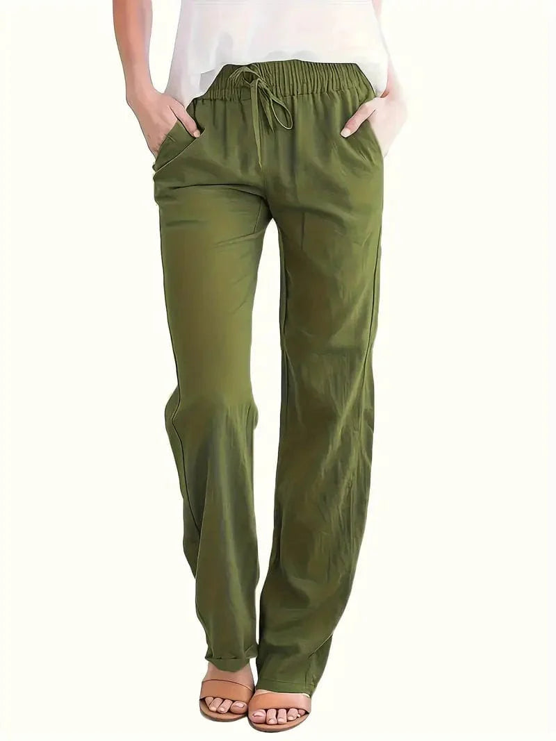 Everyday Drawstring Waist Pants for Women, Stylish Casual Bottoms