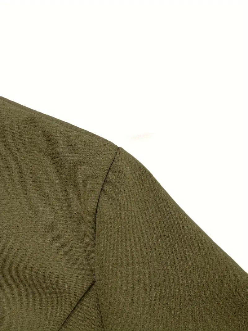 Solid Open Front Blazer with Button Detail - Women's Stylish Work Outerwear