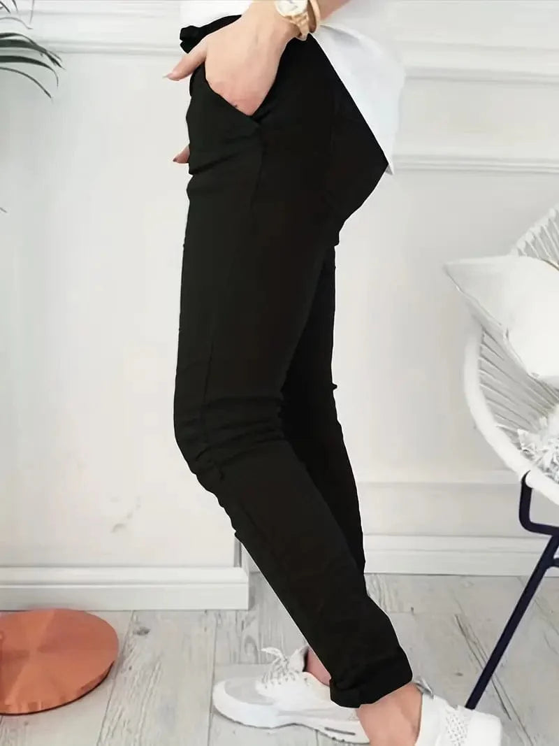Long Drawstring Pants with Pockets for Women