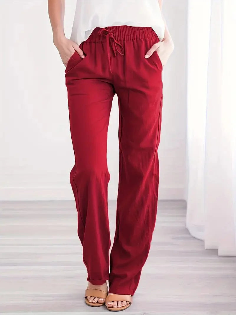 Everyday Drawstring Waist Pants for Women, Stylish Casual Bottoms