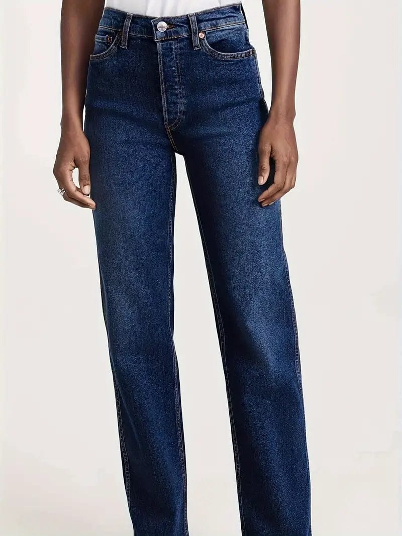 Mid-Stretch Loose Fit Women's Denim Pants