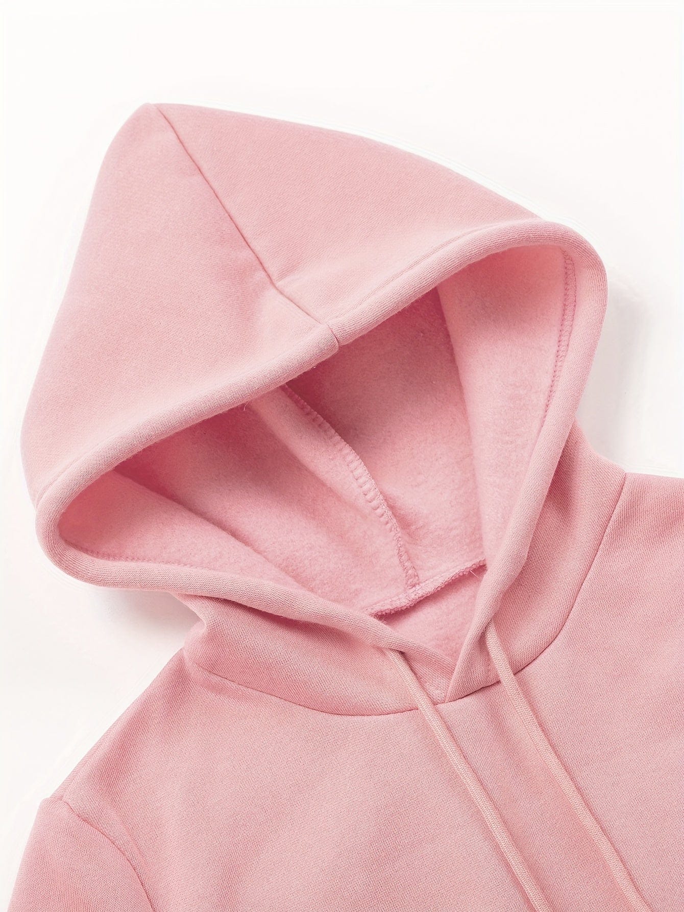 Elastic Hem Fleece Lining Drawstring Hoodie & Jogging Pants Two-Piece Set