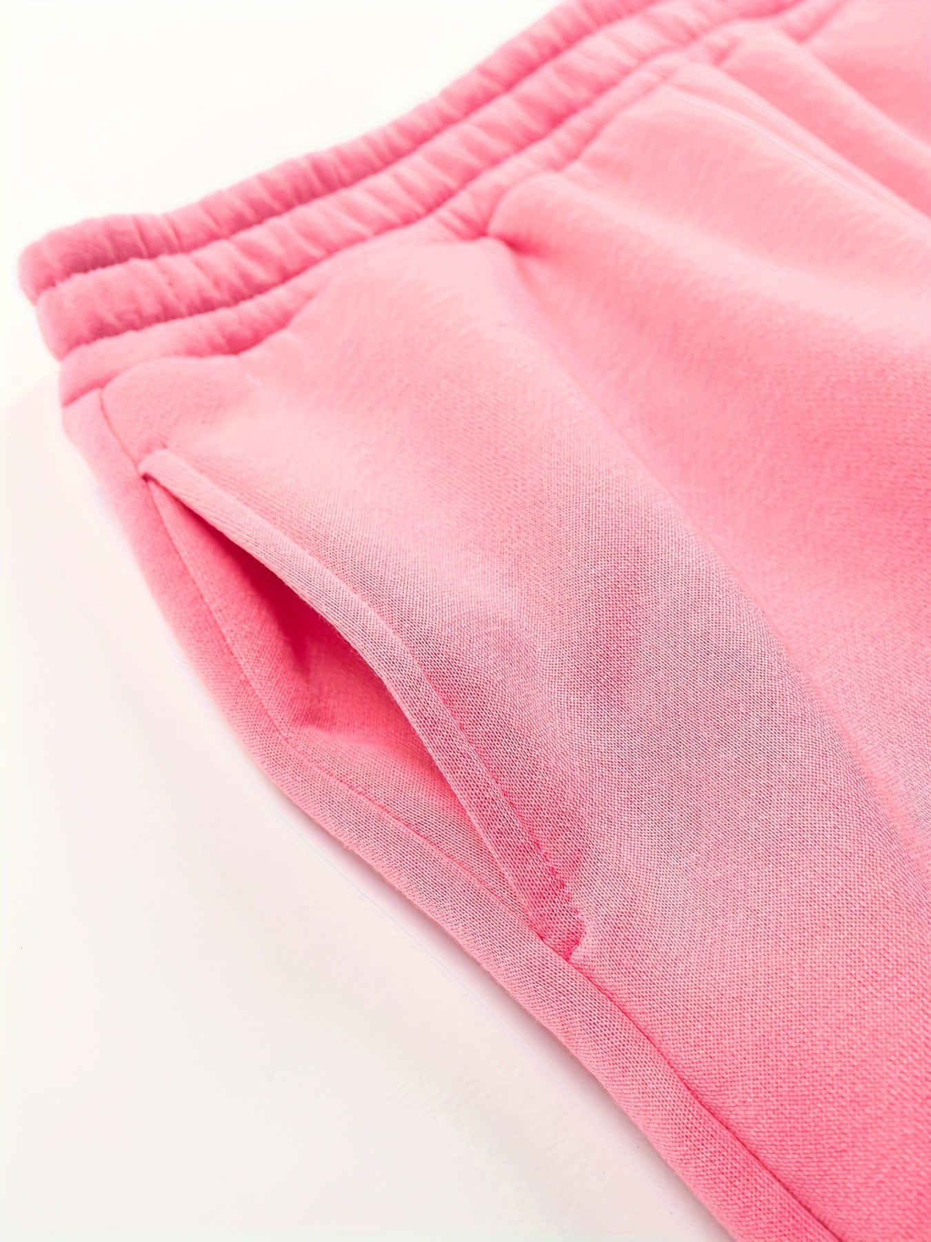 Elastic Hem Fleece Lining Drawstring Hoodie & Jogging Pants Two-Piece Set