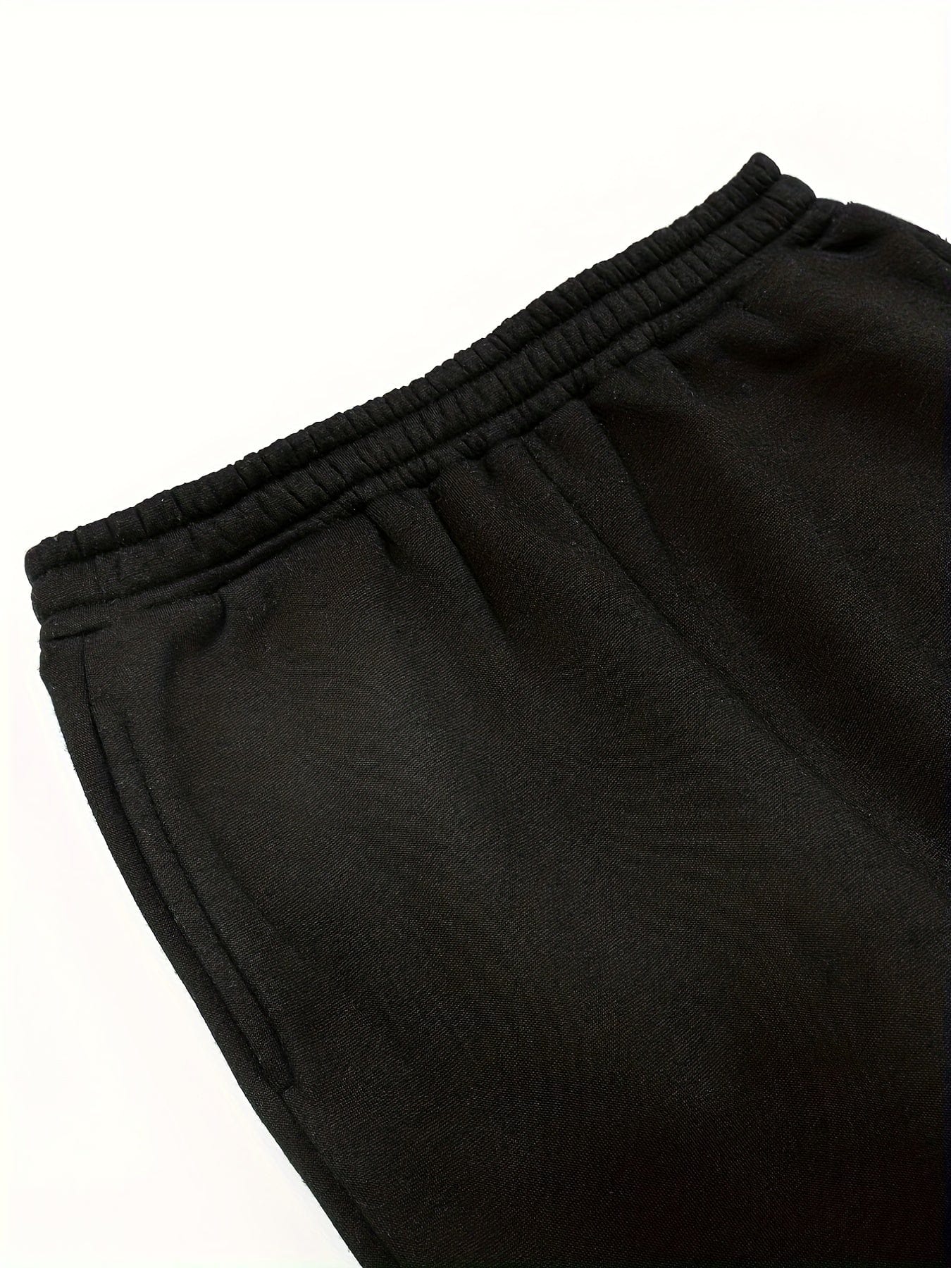 Elastic Hem Fleece Lining Drawstring Hoodie & Jogging Pants Two-Piece Set