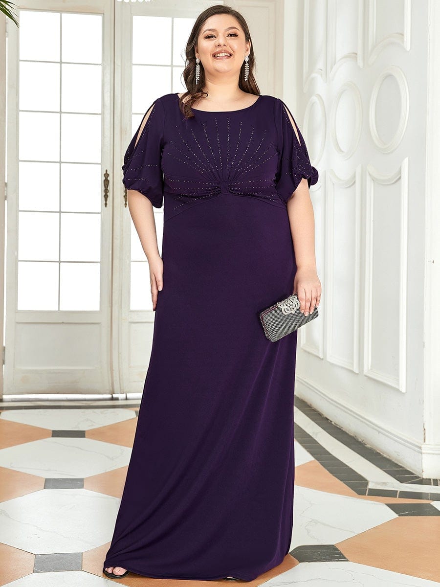 Elegant Plus Size Sparkling Bodycon Maxi Mermaid Evening Gown