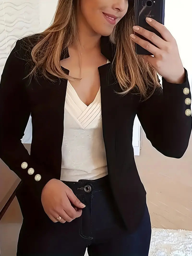 Sophisticated Office Blazer with Stylish Button Detail