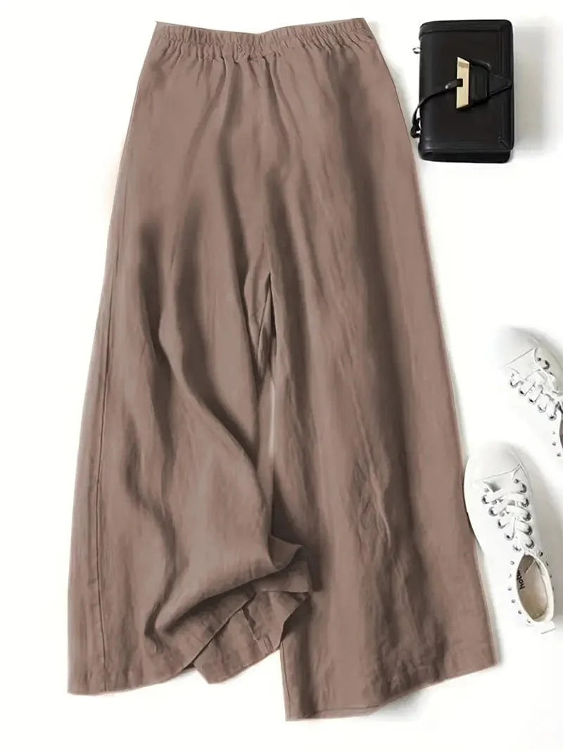 Stylish Wide Leg Trousers, Relaxed Palazzo Pants for Spring & Summer, Women's Fashion