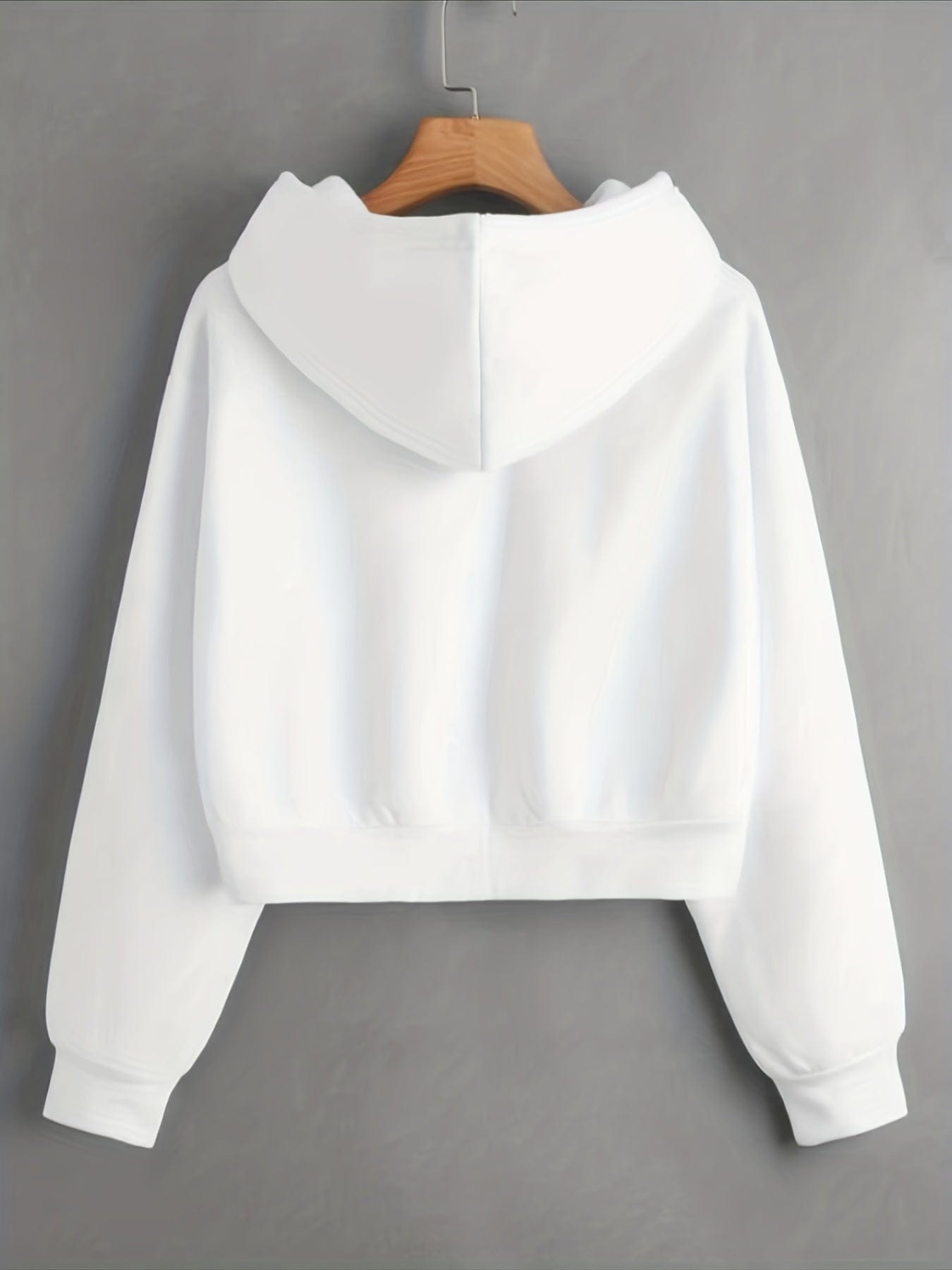 Casual Cozy Drawstring Thermal Lined Crop Hoodie