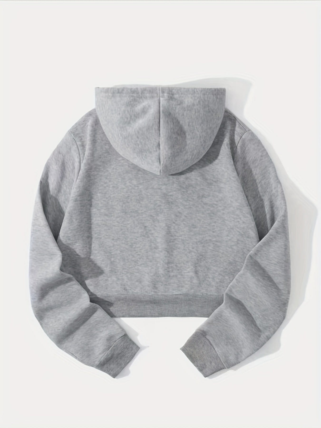 Casual Cozy Drawstring Thermal Lined Crop Hoodie