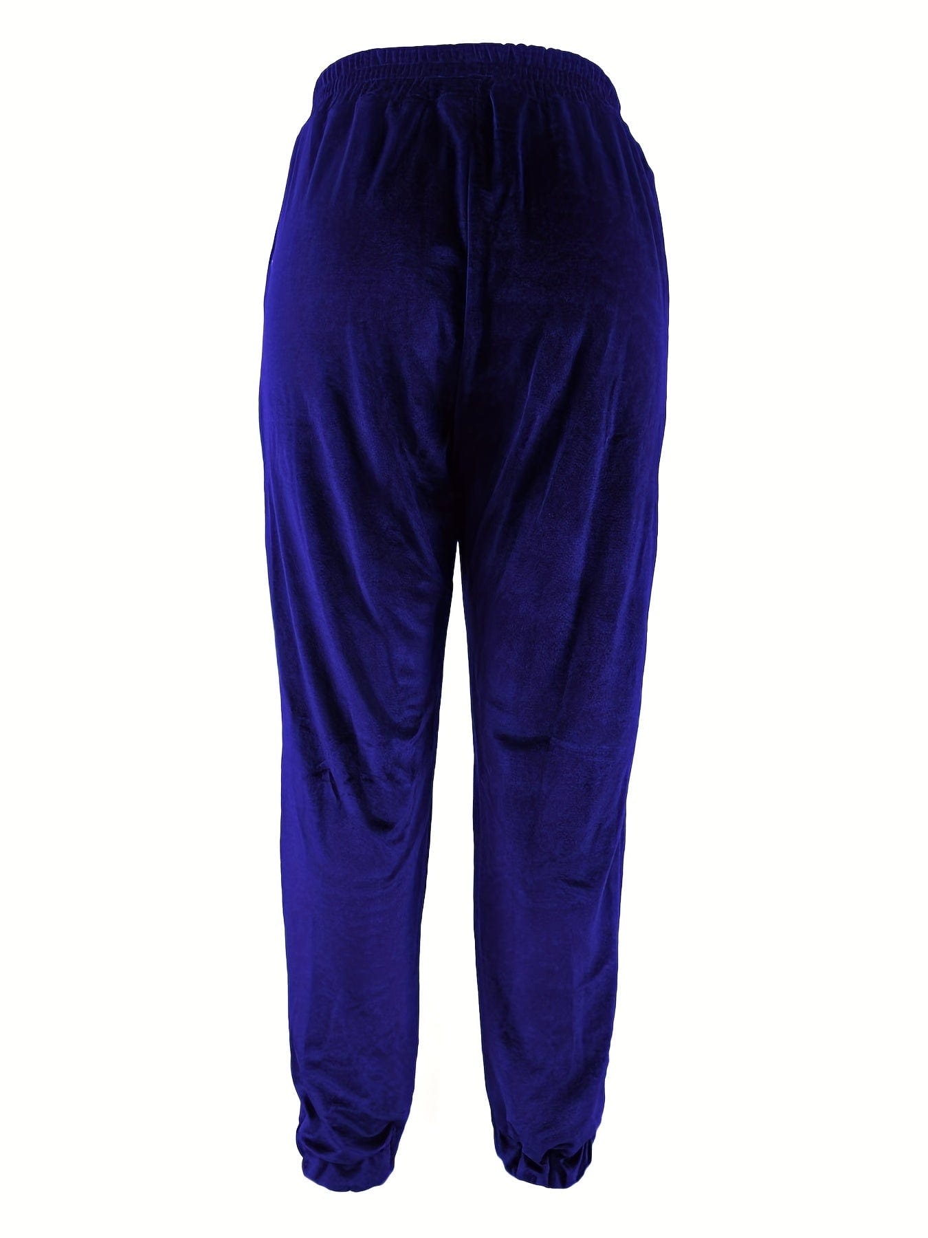 Casual Solid Elastic Waist Slant Pockets Pants