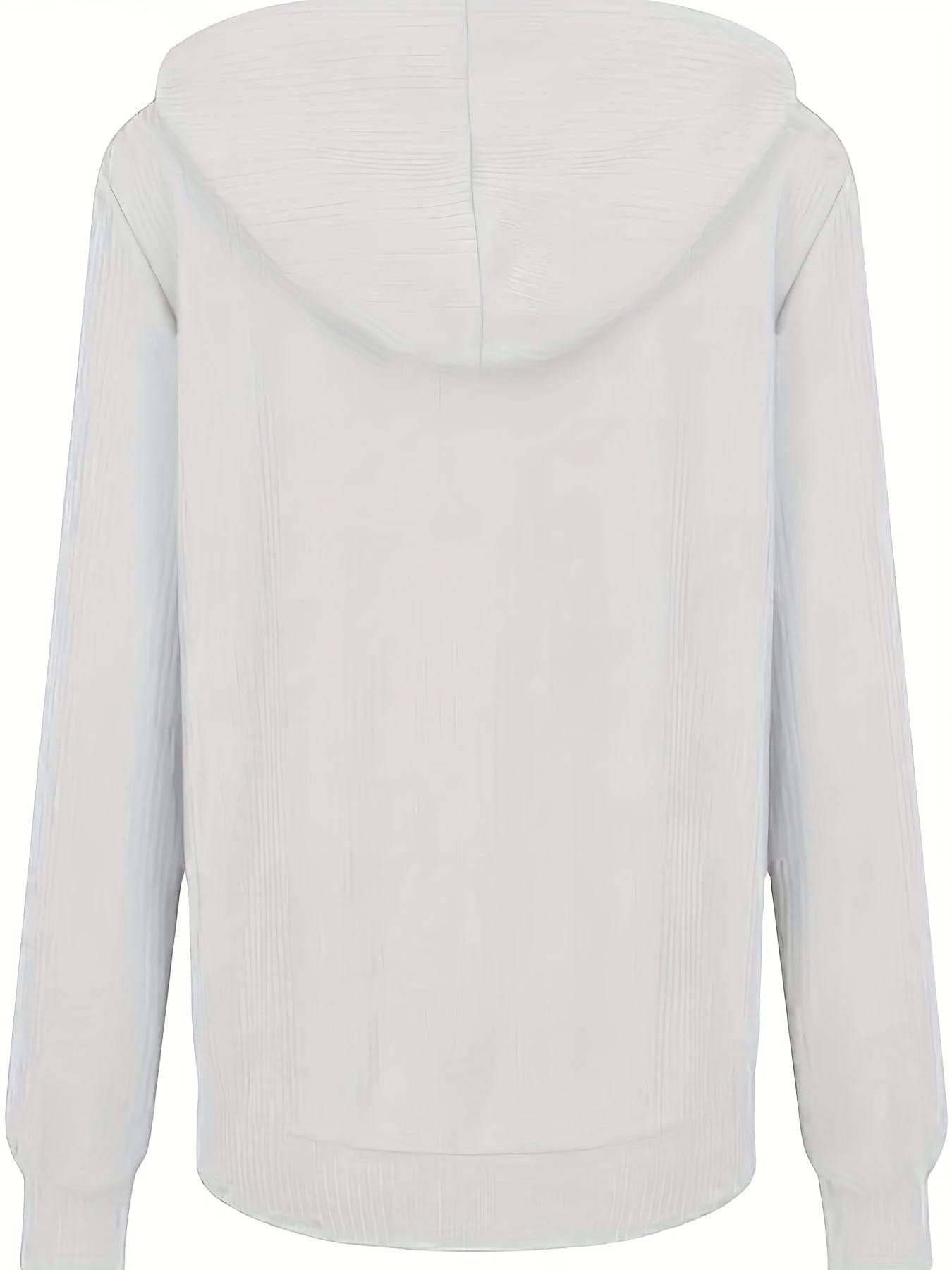 Casual Solid Long Sleeve Zip-Up Drawstring Hoodies
