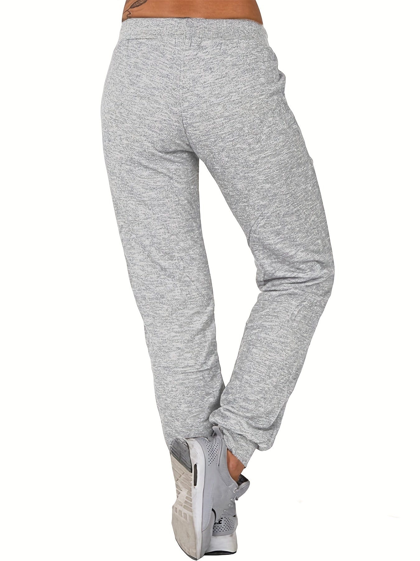 Casual Versatile Solid Tie Waist Pockets Pants