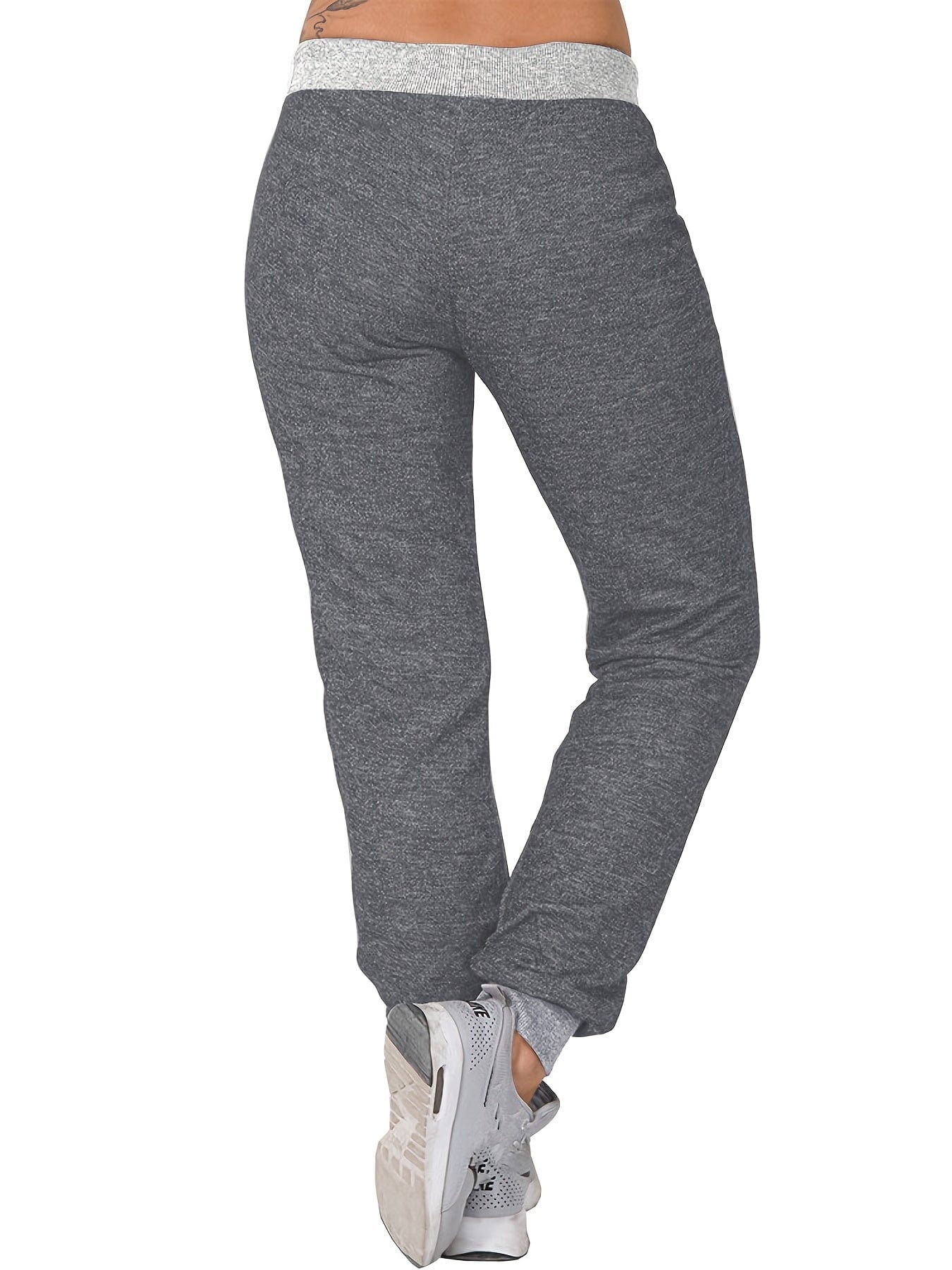 Casual Versatile Solid Tie Waist Pockets Pants