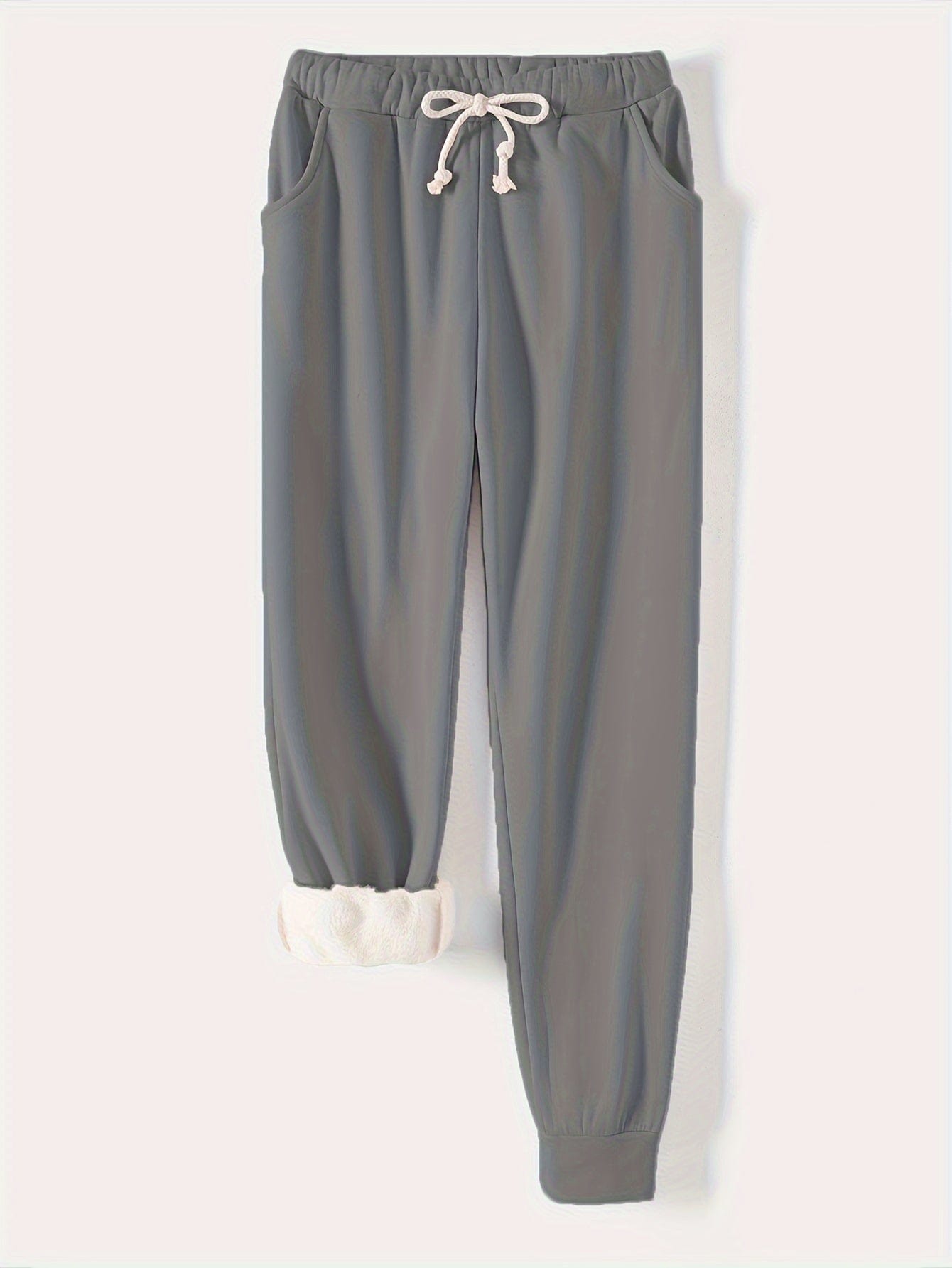 Cozy Drawstring Thermal Joggers Versatile Comfy Pants