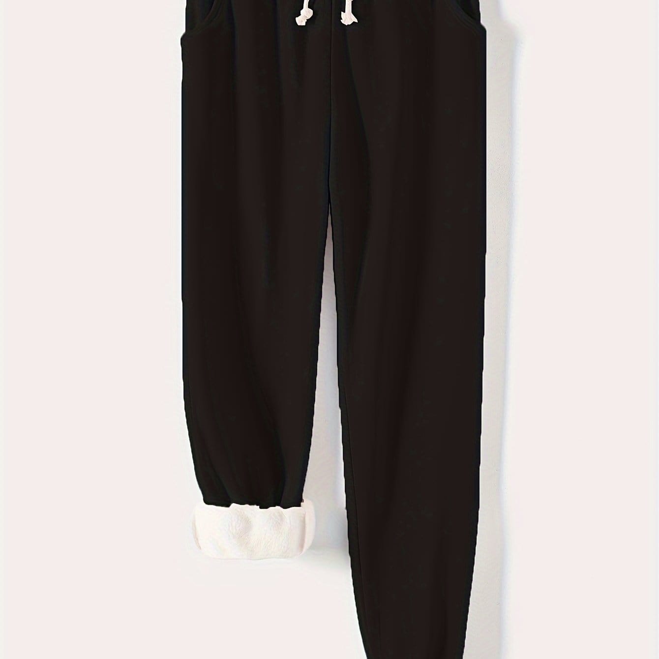 Cozy Drawstring Thermal Joggers Versatile Comfy Pants