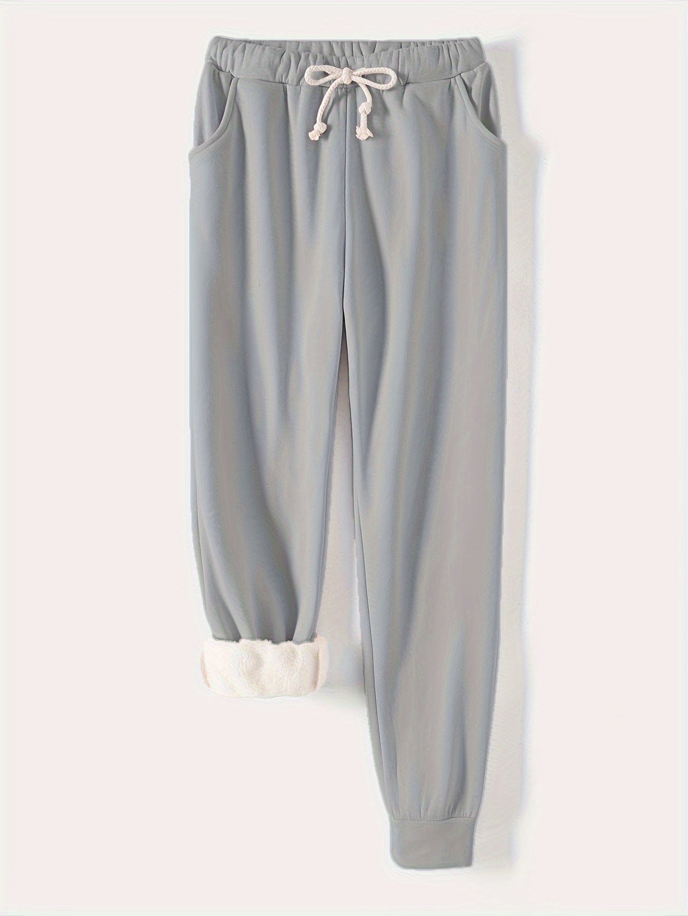 Cozy Drawstring Thermal Joggers Versatile Comfy Pants