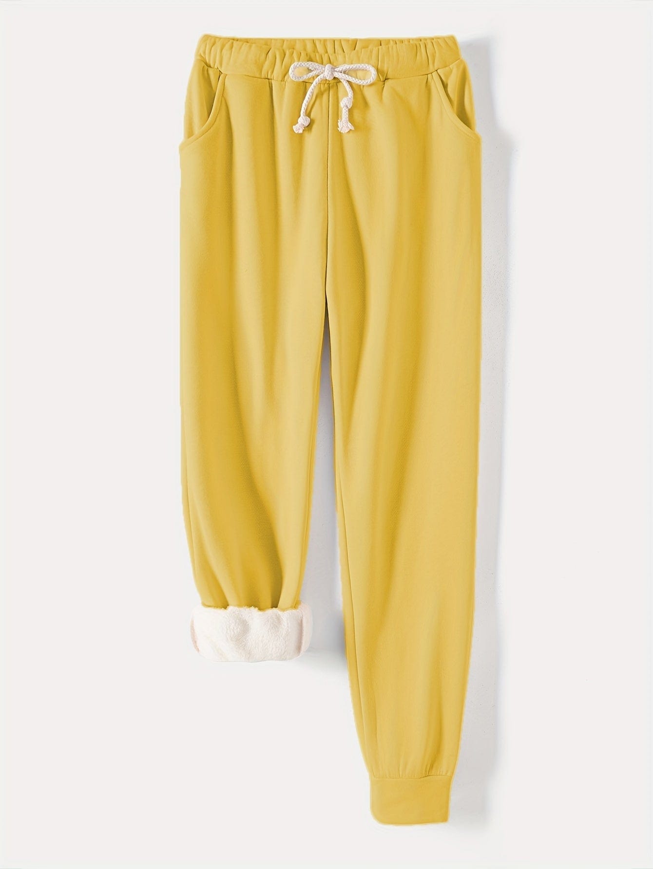 Cozy Drawstring Thermal Joggers Versatile Comfy Pants
