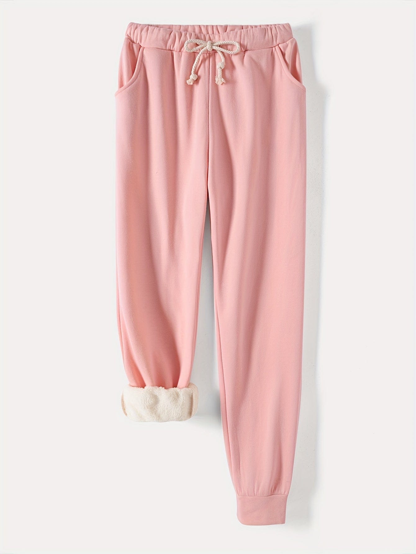 Cozy Drawstring Thermal Joggers Versatile Comfy Pants