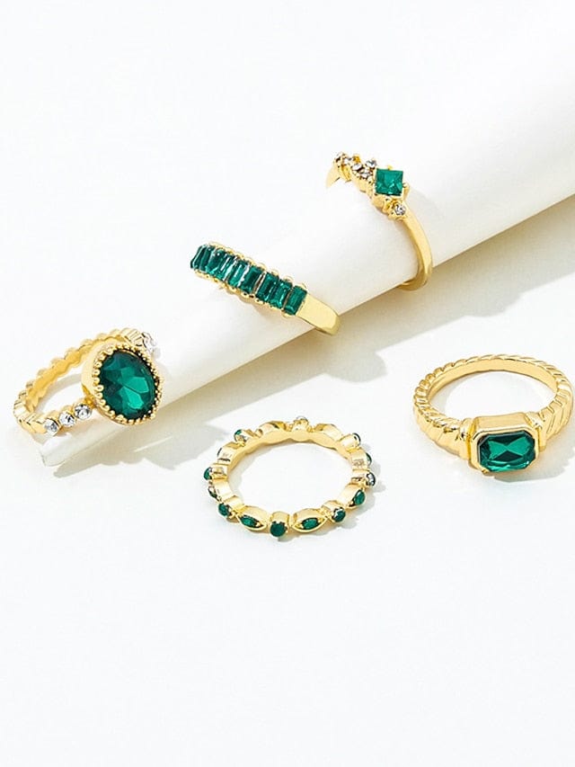Elegant Women's Classic Alloy Ring Set for Daily Wear