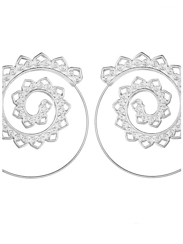 Elegant Filigree Wave Alloy Hoop Earrings for Women's Christmas Party and Wedding