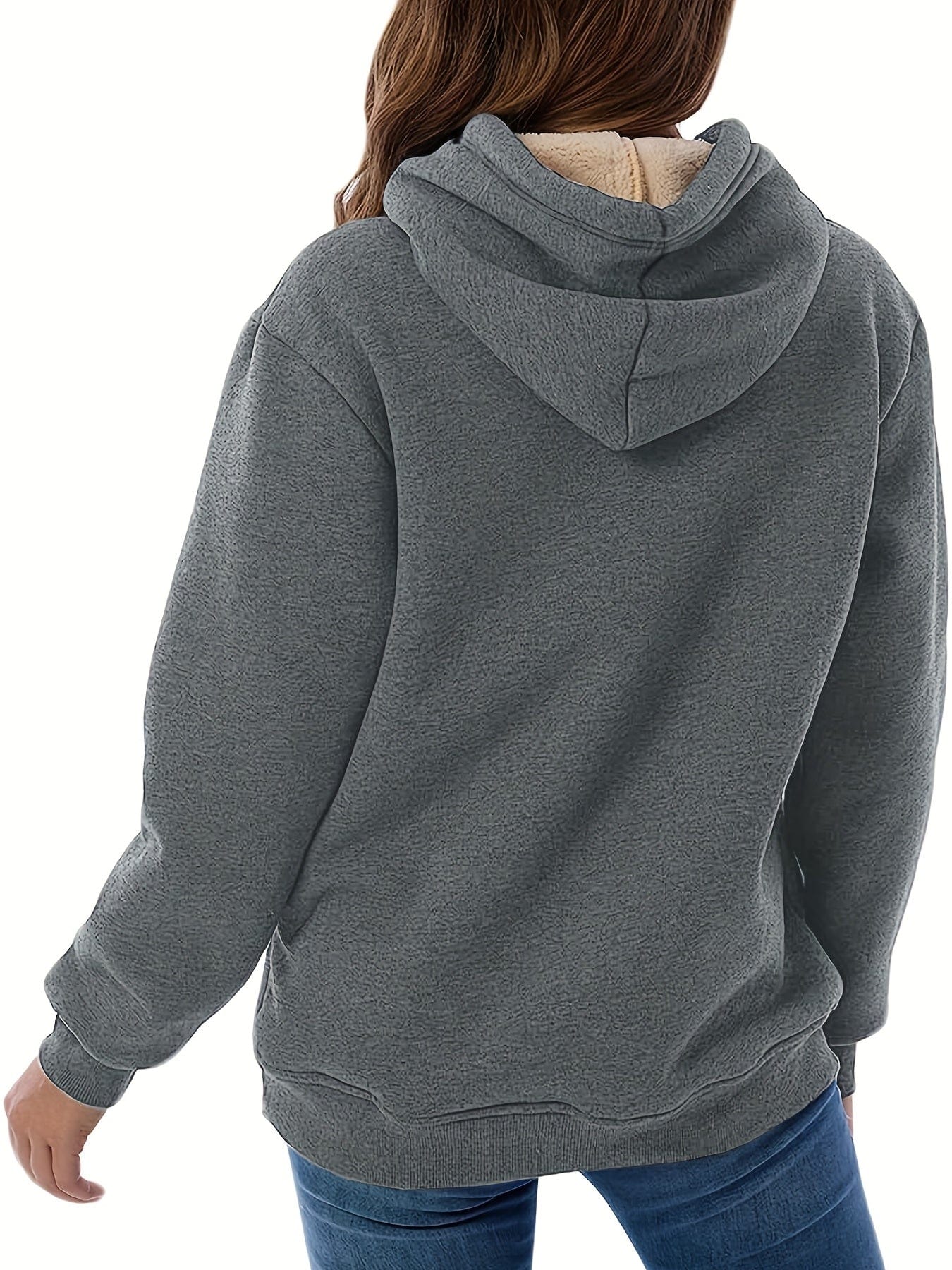 Solid Cozy Stylish Kangaroo Pocket Long Sleeve Hoodie