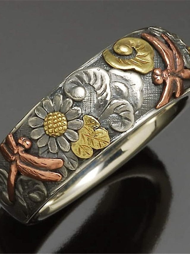 Women's Classic Flower Alloy Ring for Men's Daily Date