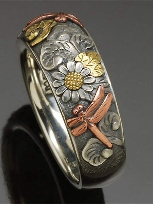 Women's Classic Flower Alloy Ring for Men's Daily Date