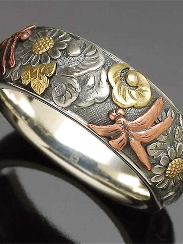 Women's Classic Flower Alloy Ring for Men's Daily Date