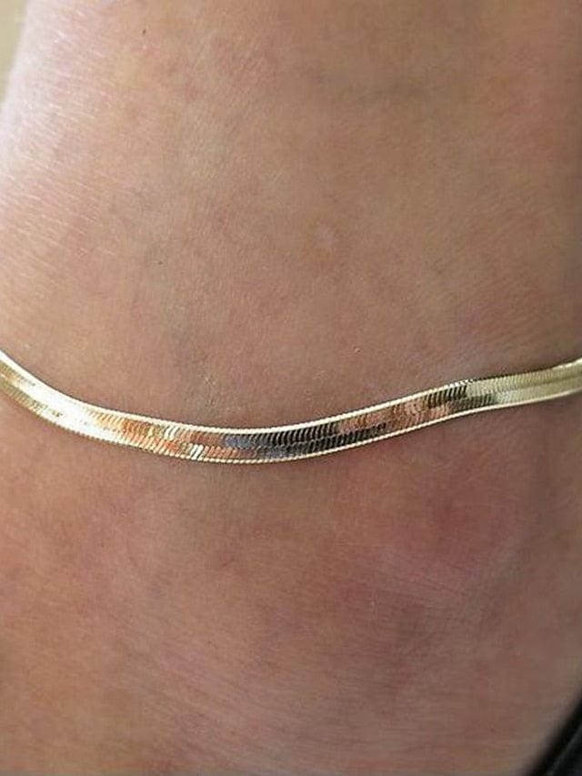 Elegant Women's Ankle Bracelet in Classic Silver and Gold Alloy