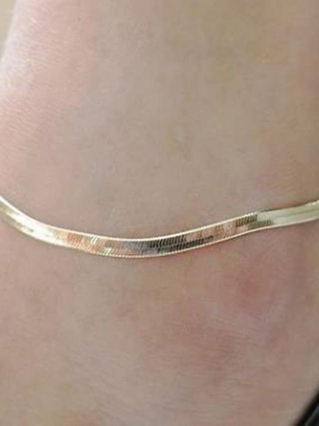 Elegant Women's Ankle Bracelet in Classic Silver and Gold Alloy