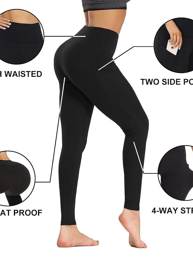 Women's High Waist Compression Leggings with Ruched Butt Lift and Phone Pocket