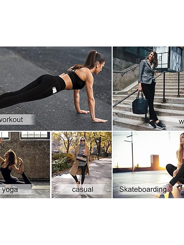Women's High Waist Compression Leggings with Ruched Butt Lift and Phone Pocket