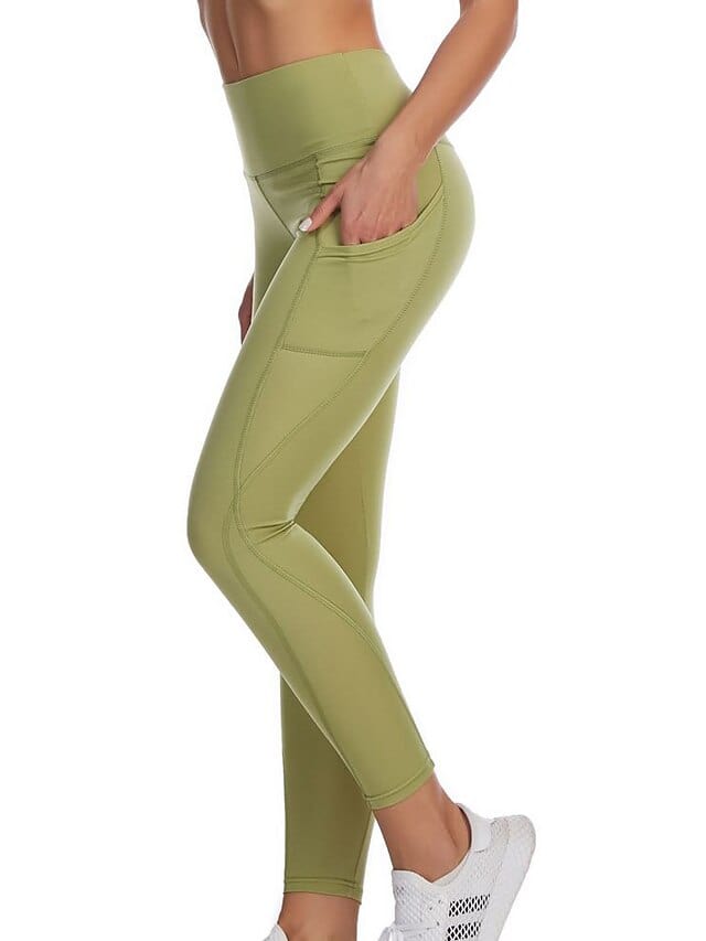 Women's High Waist Compression Leggings with Ruched Butt Lift and Phone Pocket
