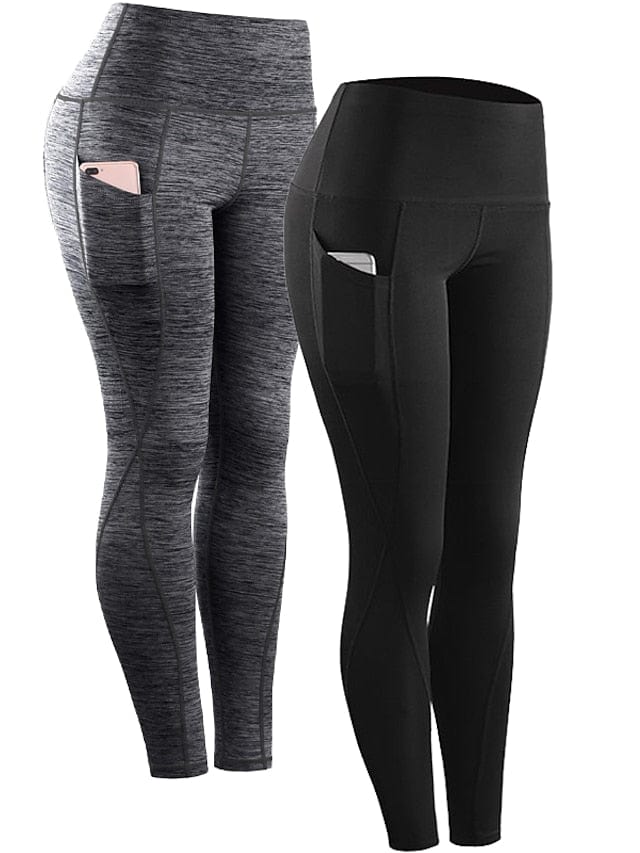 Women's High Waist Compression Leggings with Ruched Butt Lift and Phone Pocket