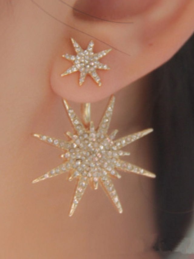 Women's Elegant Star Drop Earrings in Gold and Silver